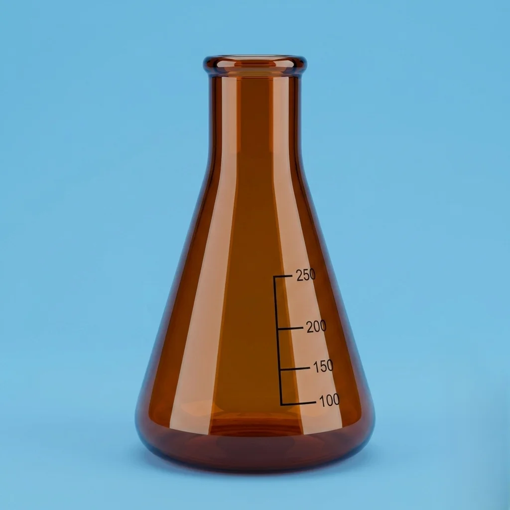 Flasks - Conical Erlenmeyer With Narrow Neck,  Amber